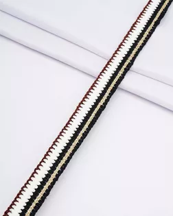 2028 Тесьма шанель с люрексом 2,4см*13,72м (черный/белый) арт. АРС-63870-1-АРС0001302253