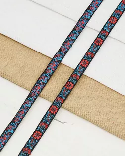 1172 Лента жаккардовая 1см*20,12м (черный/красный) арт. АРС-63894-1-АРС0001302558