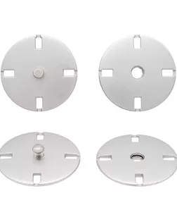 KN13 Кнопка пришивная металлическая 23мм, упак(10шт) (матовый серебристый) арт. АРС-63343-1-АРС0001304814