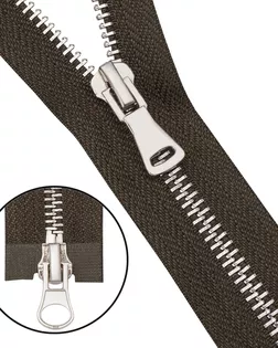 6535-0275 Молния металлическая Т5 2 замка 100см, никель (078 хаки) арт. АРС-64449-1-АРС0001307623