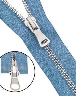 6535-0275 Молния металлическая Т5 2 замка 100см, никель (231 серо-голубой) арт. АРС-64450-1-АРС0001307624