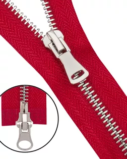 6535-0275 Молния металлическая Т5 2 замка 100см, никель (519 красный) арт. АРС-64451-1-АРС0001307625