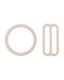 27832 Набор металлической фурнитуры для бюстгальтера цв.126 беж.: кольцо d-18 мм -4 шт, регулятор 19 мм-4 шт арт. АРС-63437-1-АРС0001308419