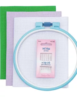 Набор цветной канвы 624010-14C/T, 50*50см, белый/зеленый/сиреневый, Bestex арт. АРС-63778-1-АРС0001308559