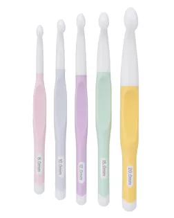 4AL-184 Набор крючков для вязания с силиконовой ручкой 5 размеров (8мм-20мм), пластик арт. АРС-65467-1-АРС0001310659