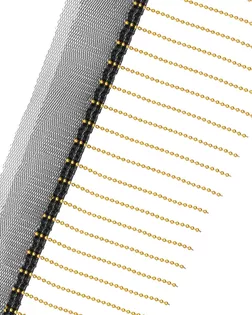 3Al207 Бахрома металлическая 6,5см*9,14м (чёрный/золото) арт. АРС-65576-1-АРС0001311651