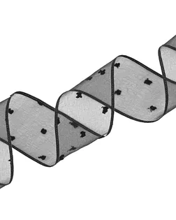 3Al323 Лента декоративная 'Горошек' 4см*9,14м (черный) арт. АРС-65639-1-АРС0001311677