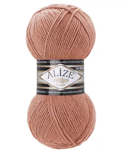 Пряжа ALIZE 'Superlana klasik' (однотонная) 100гр. 280м. (75% акрил, 25% шерсть) ТУ (102 пудровый персик) арт. АРС-66796-1-АРС0001313378