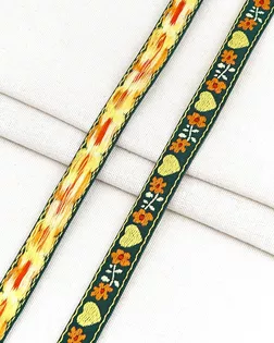 21113 Тесьма TG-5017-15H жаккардовая 15мм уп. 20м, цв. зеленый/желтый арт. АРС-64943-1-АРС0001314208