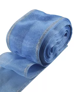 С3502 Лента для бантов с мет. краем, 7 см*25 м (голубой) арт. АРС-44786-1-АРС0000926156