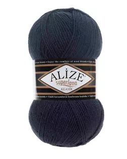 Пряжа ALIZE 'Superlana klasik' (однотонная) 100гр. 280м. (75% акрил, 25%шерсть) ТУ (58 темно-синий) арт. АРС-51039-1-АРС0000979423