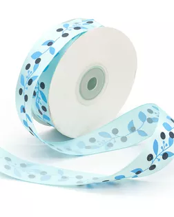 Лента атласная 'Ягодная ветвь' ш.2,5см (голубой) 22.5м арт. АРС-2217-1-АРС0001048966