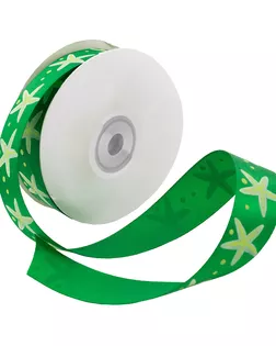 Лента атласная 'Морская звезда' ш.2,5см (зеленый) 22.5м арт. АРС-2219-1-АРС0001048970