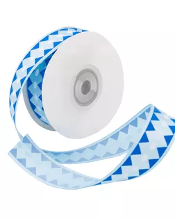 Лента атласная 'Ромбы' ш.2,5см (синий) 22.5м арт. АРС-2228-1-АРС0001049062
