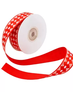 Лента атласная 'Ромбы' ш.2,5см (красный) 22.5м арт. АРС-2229-1-АРС0001049063
