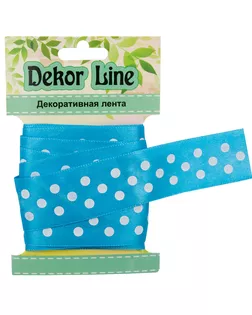 Лента атласная 'Горошек' ш.2,5см (голубой) 3м арт. АРС-2312-1-АРС0001049171