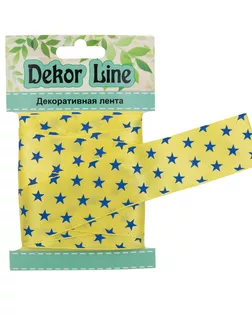 Лента атласная 'Звездочки' ш.2,5см (желтый) 3м арт. АРС-2317-1-АРС0001049177