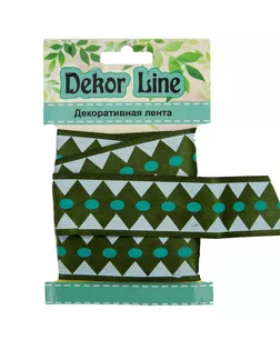 Лента атласная 'Ромбы' ш.2,5см (зеленый) 3м арт. АРС-2320-1-АРС0001049180
