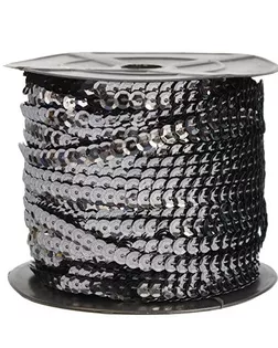 Тесьма пайетки ш.0,6см (2 черный) 73м арт. АРС-2569-1-АРС0001051825