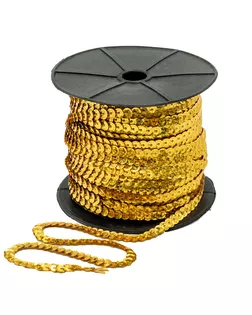 Тесьма пайетки ш.0,6см (A20 золото) 73м арт. АРС-2574-1-АРС0001051830