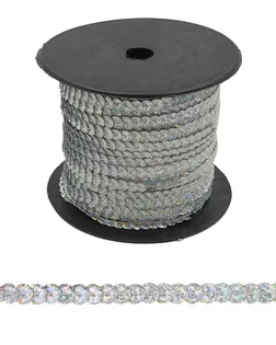 Тесьма пайетки ш.0,6см (50112 серебро) 73м арт. АРС-2575-1-АРС0001051831