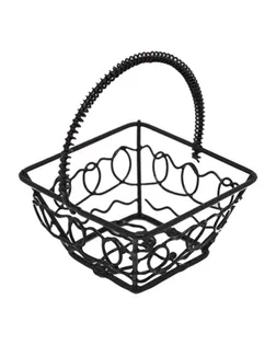 AF05 Корзинка витая металлическая квадратная, 7*6см (черный) арт. АРС-5625-1-АРС0001108067