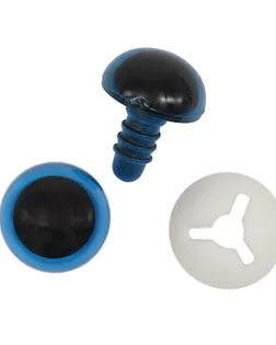 Глазки пластиковые с фиксатором 16мм, 24шт/упак (голубой) арт. АРС-7934-1-АРС0001144846