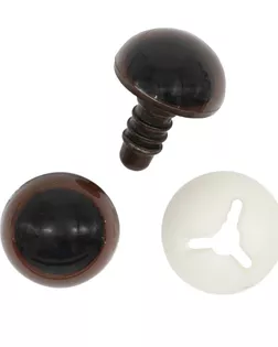 Глазки пластиковые с фиксатором 16мм, 24шт/упак (коричневый) арт. АРС-7935-1-АРС0001144847