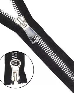 Молния 'трактор' Т10 2зам., декоративное звено, ник/черн, 100см арт. АРС-10295-1-АРС0001180593