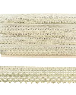 Тесьма отделочная р60001 ш.3см (хлопок 26%, лен 54%, полиэфир 20%) одностор. (071 льняной) арт. АРС-10529-1-АРС0001184349