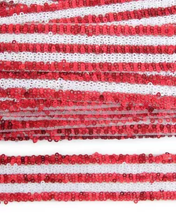 3AR070 Тесьма с пайетками лампасная ш.3,5см (красный) (14.63м) арт. АРС-10855-1-АРС0001186853