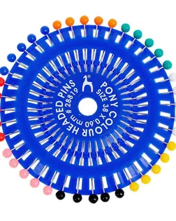 28819 Булавки наметочные с цветной головкой 0,60мм/38мм, сталь/пластик, 40шт PONY арт. АРС-12719-1-АРС0001200709