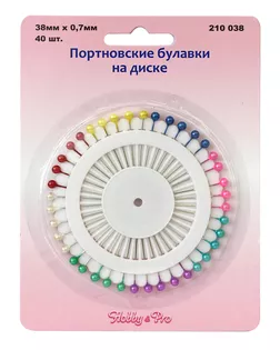 210038 Булавки портновские на диске, упак./ 40 шт., Hobby&Pro арт. АРС-16175-1-АРС0000805706
