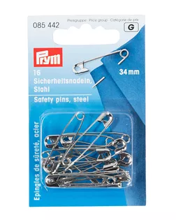 085442 Булавки английские (сталь) 1 серебр.цв. 34 мм Prym арт. АРС-16684-1-АРС0000809349