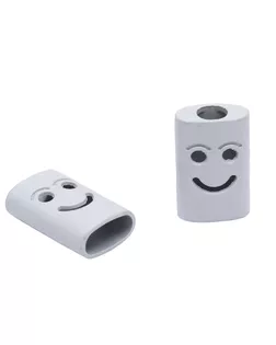 3AR435 Наконечник 'Smile' 17мм, металл, цвет белый арт. АРС-23042-1-АРС0001190703