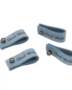Кожаная бирка с кнопкой 'Hand Made' арт. АРС-23052-1-АРС0001204781