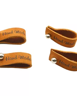 Набор кожаных бирок с кнопкой 'Hand Made' арт. АРС-23221-1-АРС0001229006 Набор кожаных бирок с кнопкой 'Hand Made' арт. АРС-23221-1-АРС0001229006