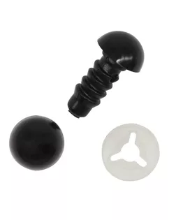 Глазки-бусинки пластиковые, с фиксатором, цв. черный, 8мм, 24 шт/упак арт. АРС-23440-1-АРС0001144815