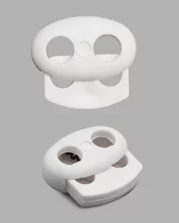 Фиксатор 'Овал' малый 2 отв. d=4мм, 1,4х1,7см, ПП 103-М (кипенно-белый) 100шт арт. АРС-25090-1-АРС0001066980