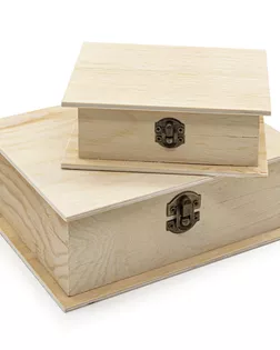 LYE015983 Шкатулка деревянная двухъярусная (сосна/фанера), 14.5*11.5*5см и 19.5*15.5*7см арт. АРС-26154-1-АРС0001223111