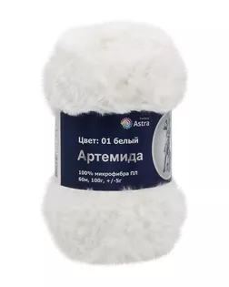 Пряжа Astra Premium 'Артемида' 100гр. 60м (100% микрофибра ПЛ) (01 белый) арт. АРС-33238-1-АРС0001152004