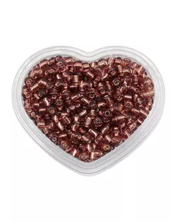 Бисер Astra&Craft 11/0, 8 (+/-0,5) г в форме 'Сердце', цвет 56 грязно-сирен./прозр.серебрис.центр(круг.отв.) арт. АРС-37463-1-АРС0001257683