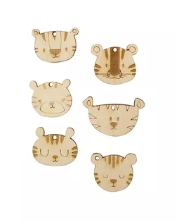 L-2146 Деревянная заготовка Набор № 5 'Тигры', 6 шт Astra&Craft арт. АРС-37890-1-АРС0001249005