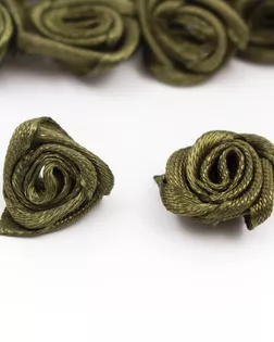 Цветы пришивные атласные 'Роза' 1,5 см (темно-оливковый) арт. АРС-42237-1-АРС0001268064