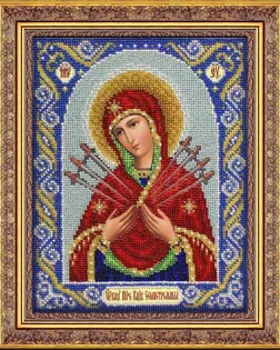 Б1026 Набор для вышивания бисером 'Паутинка' 'Пресвятая Богородица Семистрельная', 20*25 см арт. АРС-45309-1-АРС0001016797