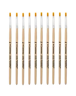 Кисть плоская прямая №4, синтетика, 10шт/уп, Артком арт. АРС-45405-1-АРС0001029329