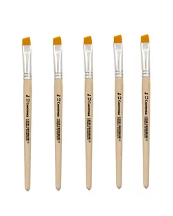 Кисть плоская прямая №12, синтетика, 5шт/уп, Артком арт. АРС-45409-1-АРС0001029333