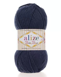 Пряжа Alize 'Baby Best' 100г 240м (10% бамбук, 90% акрил) с эффектом АНТИПИЛЛИНГ (58 темно-синий) арт. АРС-46342-1-АРС0001146389