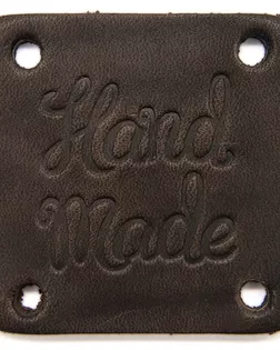 7059 Аппликация из толстой кожи Hand Made 4,6*4,6см, 100% кожа (71 темно-коричневый) арт. АРС-49273-1-АРС0001271100