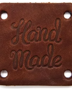 7059 Аппликация из толстой кожи Hand Made 4,6*4,6см, 100% кожа (72 светло-коричневый) арт. АРС-49274-1-АРС0001271101